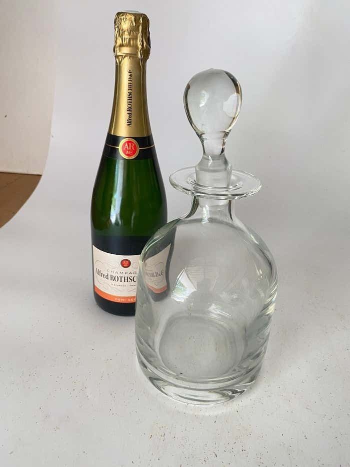 Baccarat Style Crystal Rond Perfection Whiskey Decanter France 20th Century photo 476.0