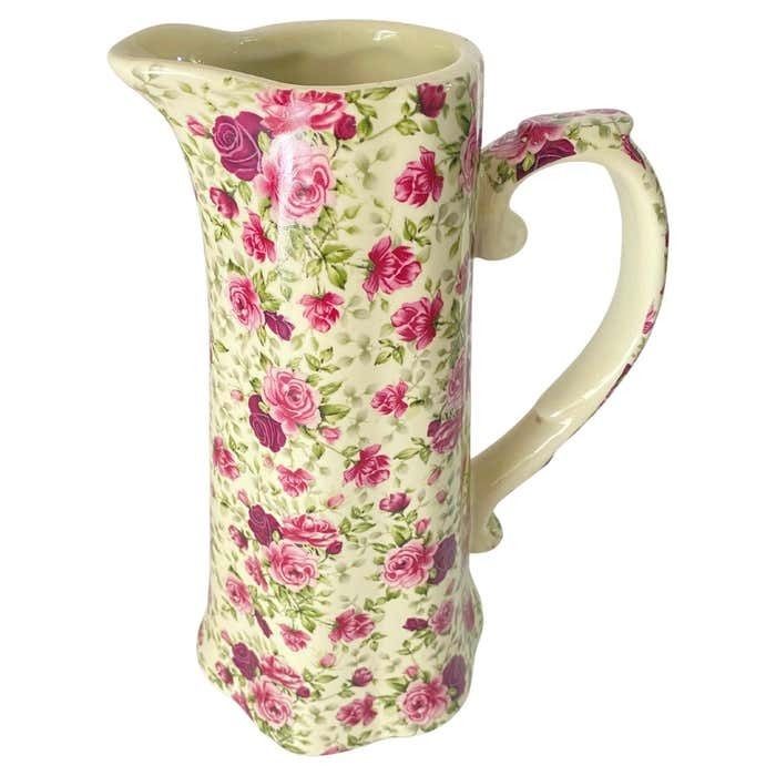 20th Century English Majolica Pink Colorjug Signed Staffordshire