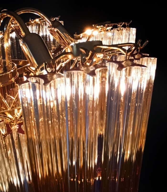 photo buy Beautiful Quadriedri Murano Glass Chandeliers   114 Shaded Amber Prism