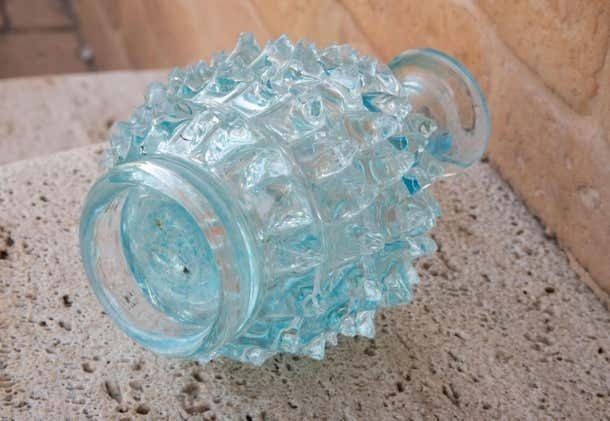 Rare Blu Ercole Barovier Rostrato Murano Glass Vase For Barovier And Toso 1940s photo vintage