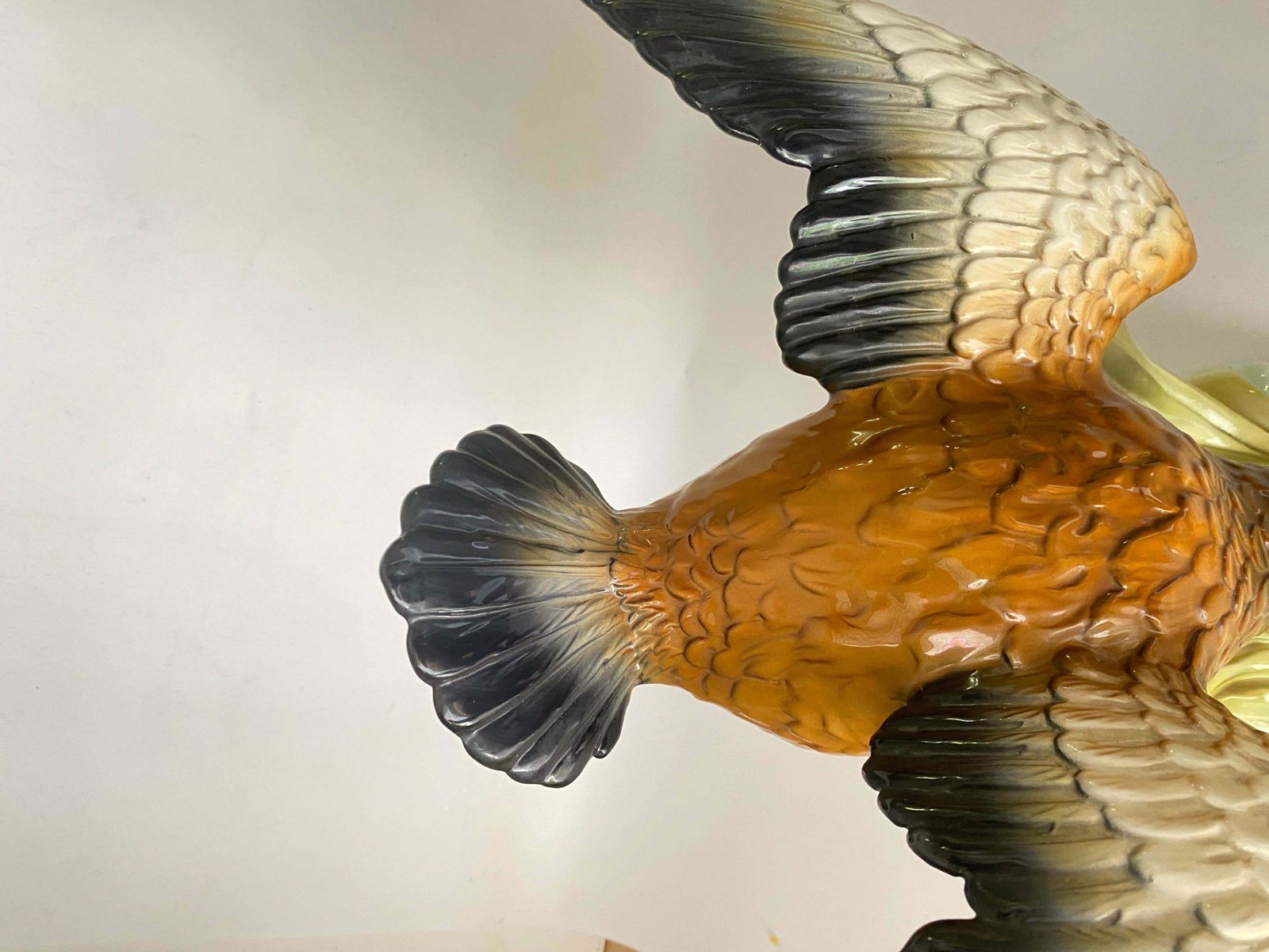photo for sale Large 20th Century Ceramic Flying Duck In The Style Of Delphin Massier Brown..