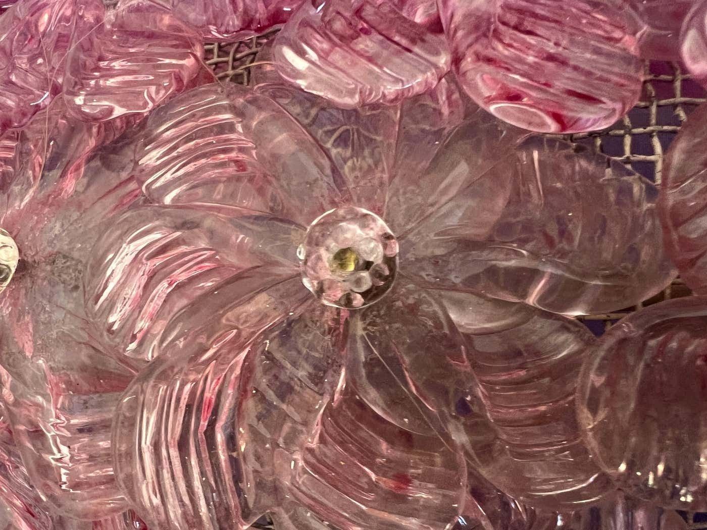Pair Of Venetian Glass Rose Wall Lamps , Murano, 1980s photo vinterior