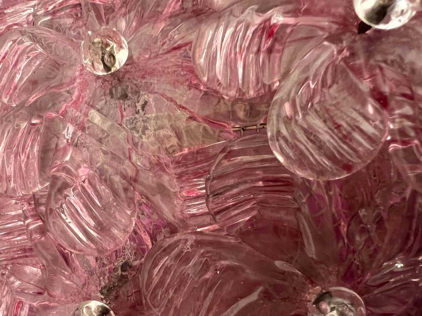photo furniture Pair Of Venetian Glass Rose Wall Lamps , Murano, 1980s