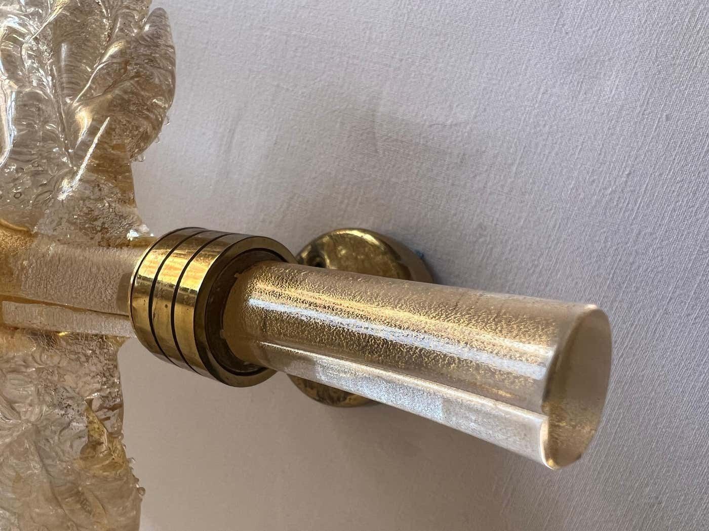 photo for sale Luxurious Pair Of Wall Lamps By Barovier & Toso, Murano, 1980s