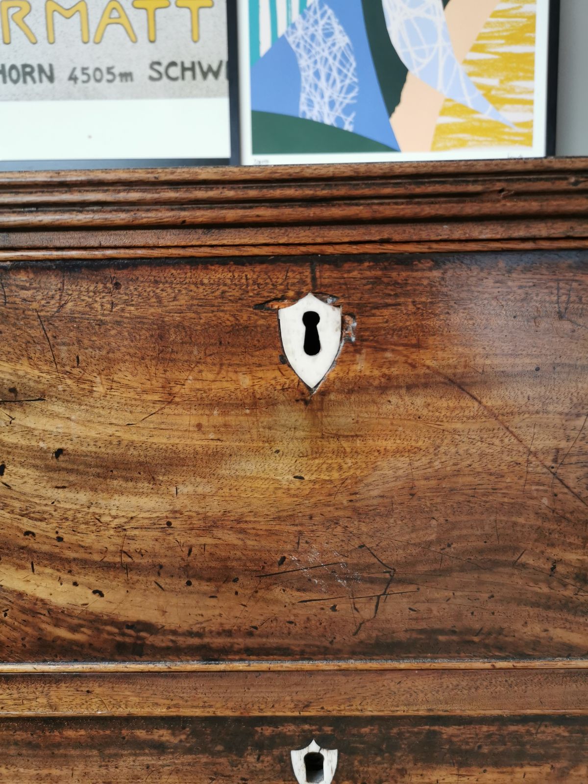 Antique Mahogany Chest Of Drawers With Brass Handles photo Furniture