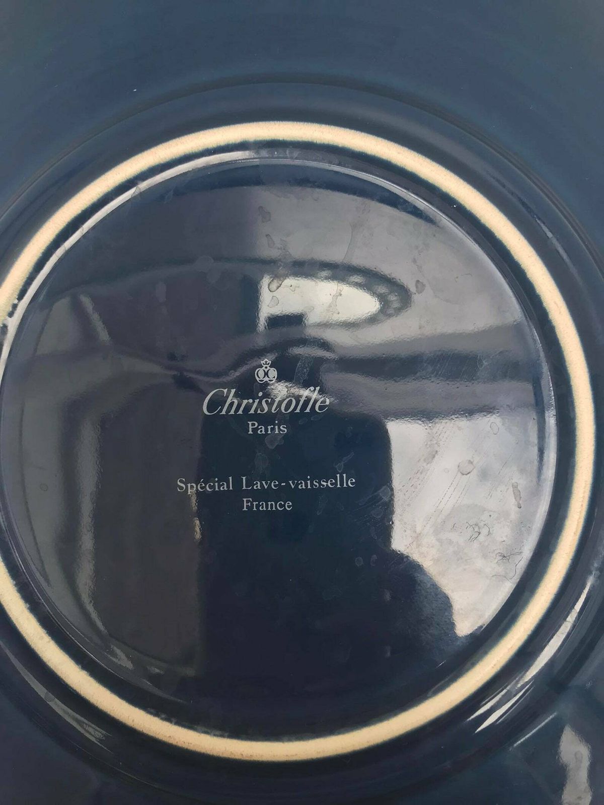 Set 2 Chargers Christofle Marbled Blue Porcelain Large Presentation Plates Blue Accents Under Plates Table Decor Gift For Couple Wedding photo vinterior