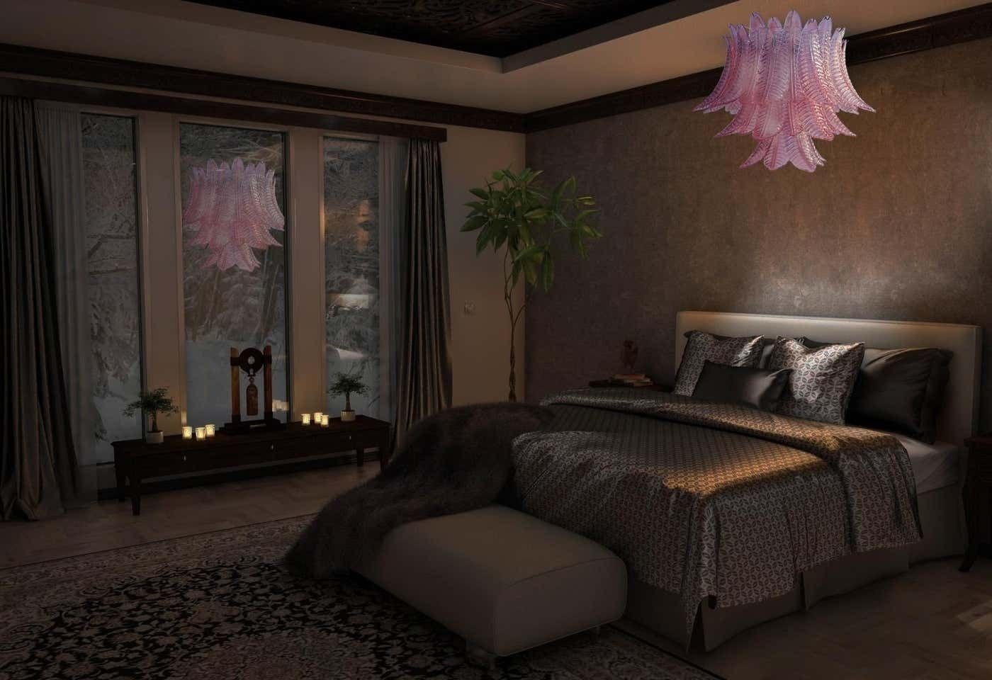 photo buy Pair Italian Murano Felci Glass Chandeliers