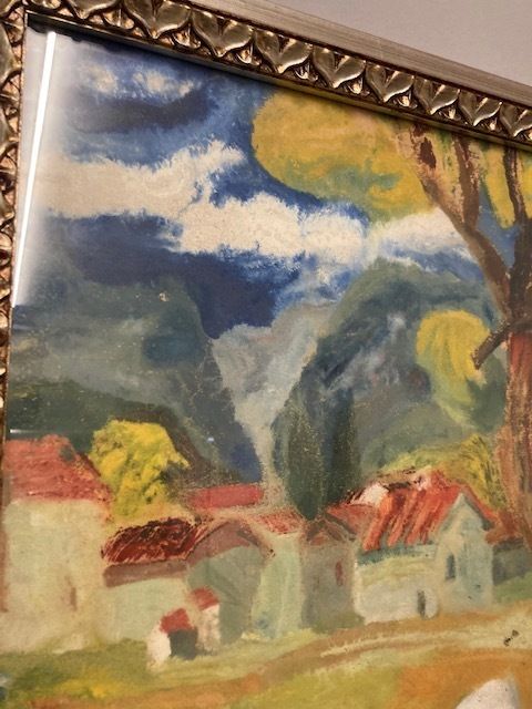 Peasant Painting Giuseppe Serafini Montelupo Fiorentino Oil On Cardboard Year 1973 photo Art