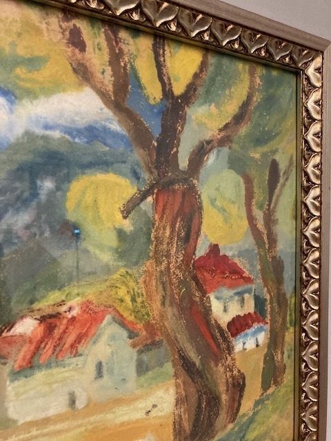 Peasant Painting Giuseppe Serafini Montelupo Fiorentino Oil On Cardboard Year 1973 photo 676.0