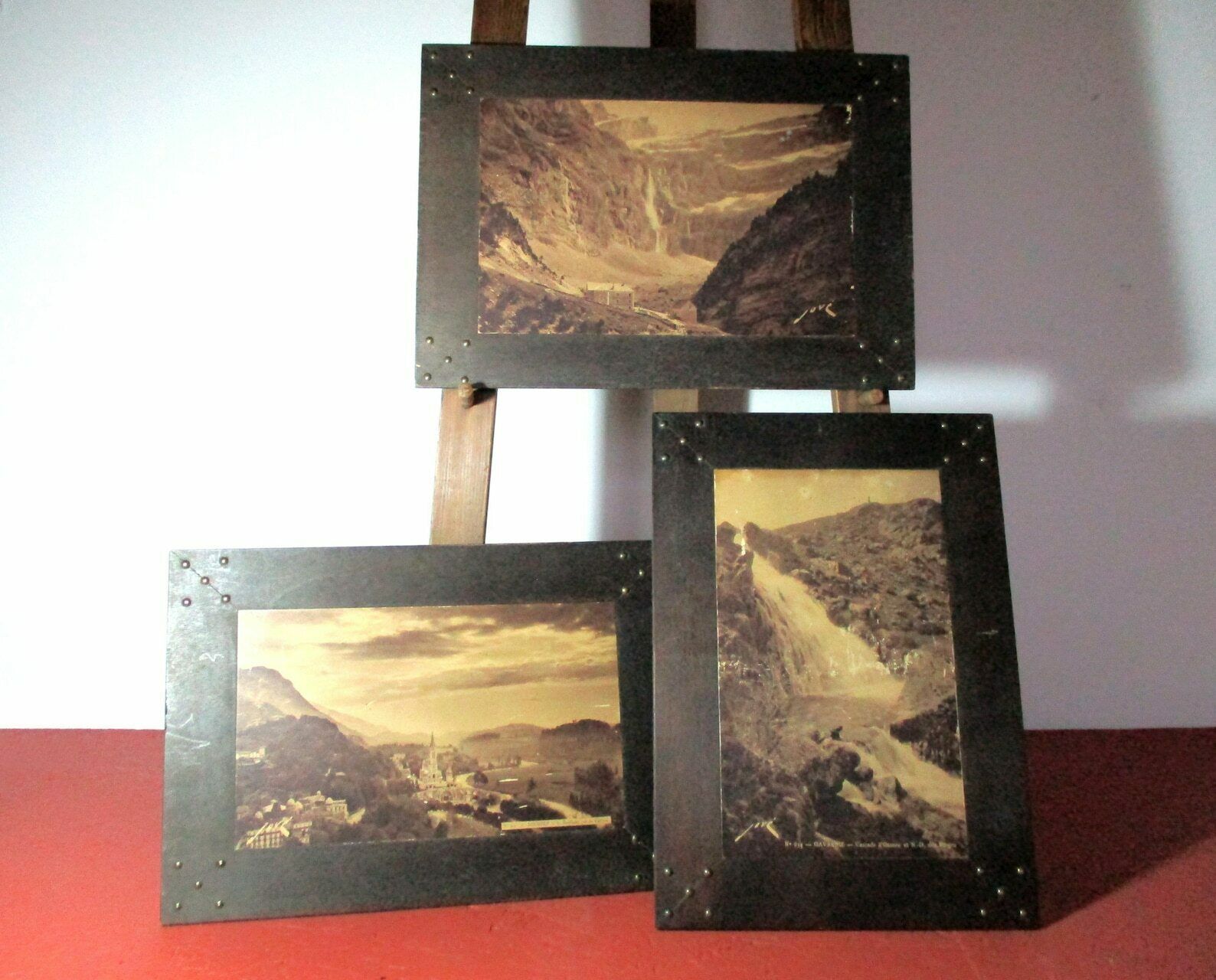 Set Of Mounted Vintage Photographs | French Pyrénées | Mountain Scenes | Cirque De Gavarnie | Lourdes |  Photography By Jean Jové