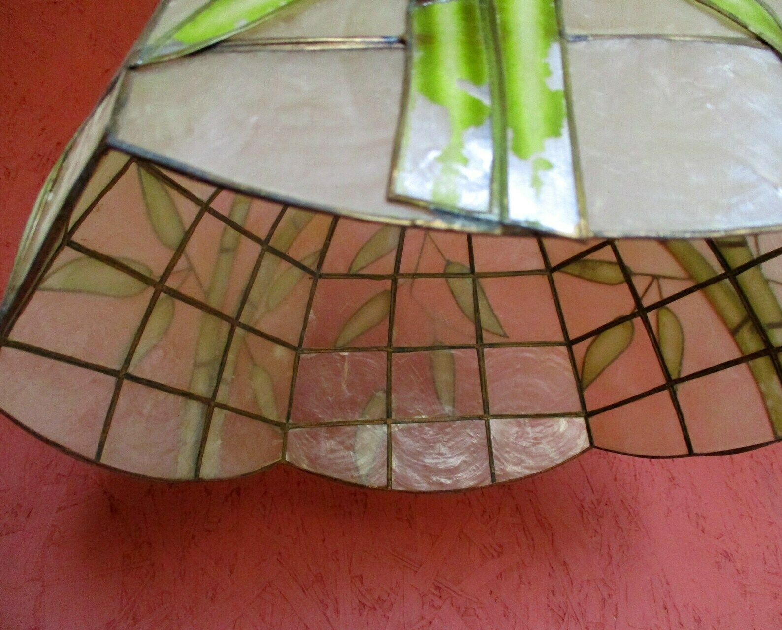 Capiz Lampshade | Capiz Shell | Vintage Lampshade | Capiz Lighting | Bamboo Lampshade | Bamboo Décor | Vintage Capiz | Pendant Lampshade photo for sale