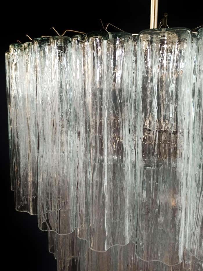 Beautiful Large Three Tier Murano Glass Tube Chandeliers   52 Glasses photo for sale