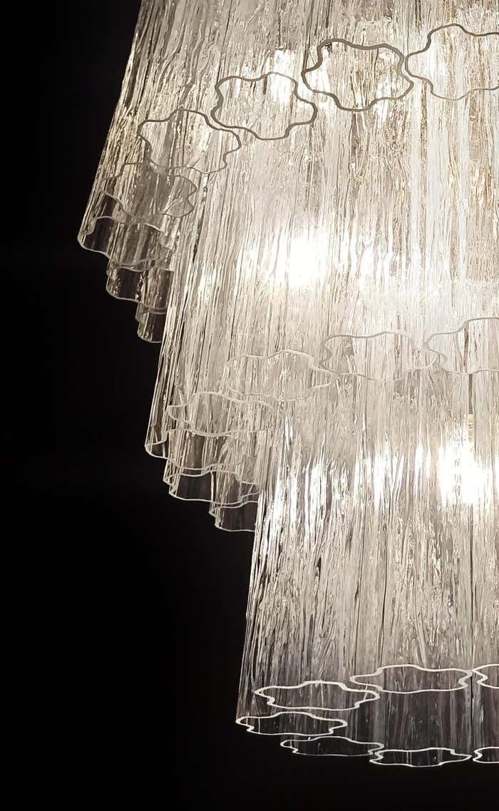 Beautiful Large Three Tier Murano Glass Tube Chandeliers   52 Glasses photo buy