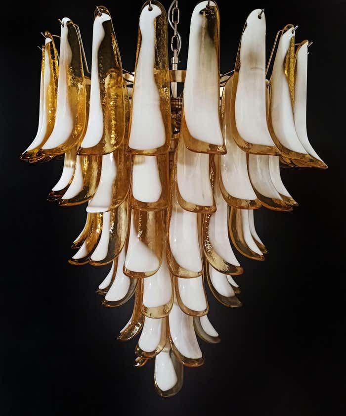 Beautiful Murano Chandeliers In The Manner Of Mazzega   75 Caramel Glass Petalsi photo buy