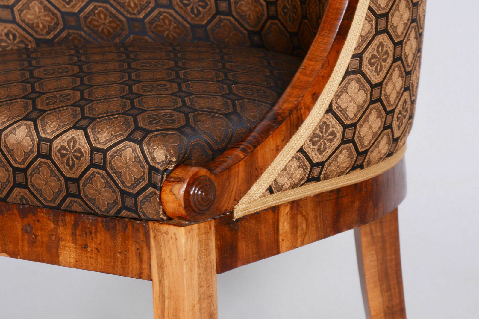 Restored Biedermeier Walnut Armchair Attributed To Josef Danhauser, Vienna, Austria, 1820s photo vintage