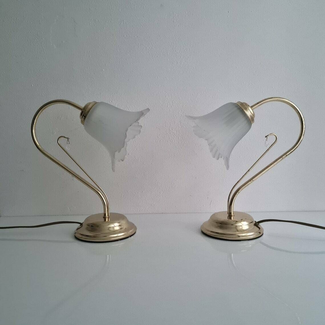 Vintage Hollywood Regency Brass Table Lamp Retro Mid Century Modern Lamp Made In Italy