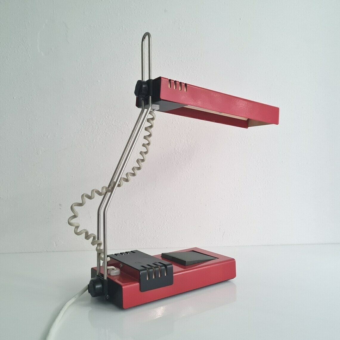 Vintage Mid Century Table Industrial Lamp Tesla 90s photo for sale