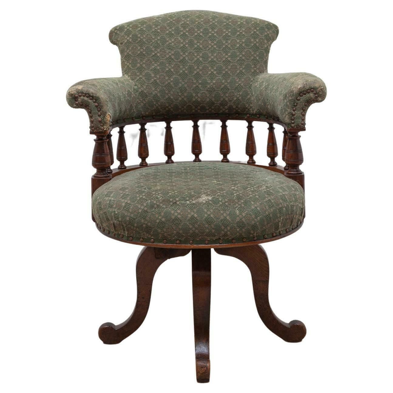 Antique Desk Swivel Captains Chair photo furniture
