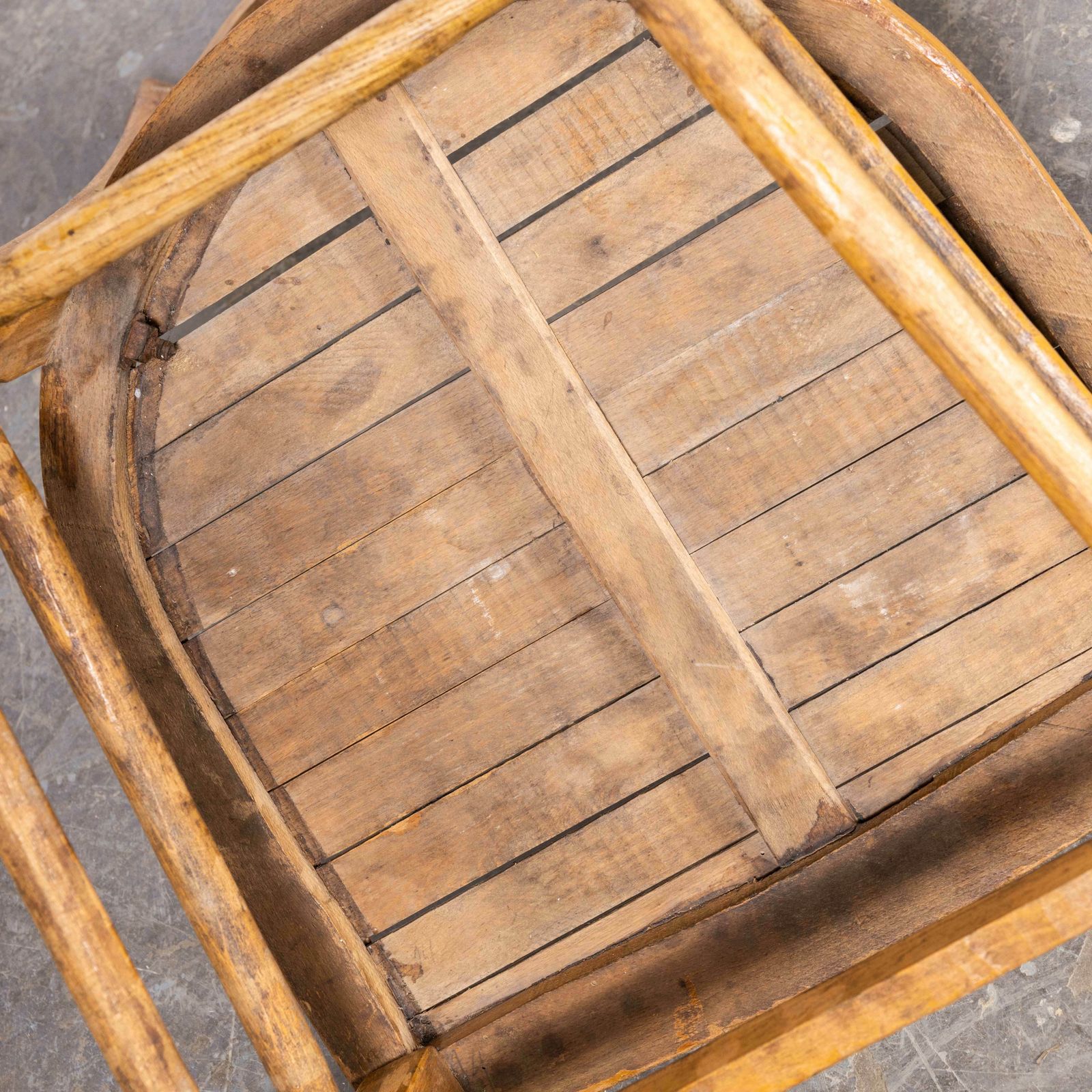photo for sale 1950’s Original French Slatted Farmhouse Chairs From Provence – Set Of Ten