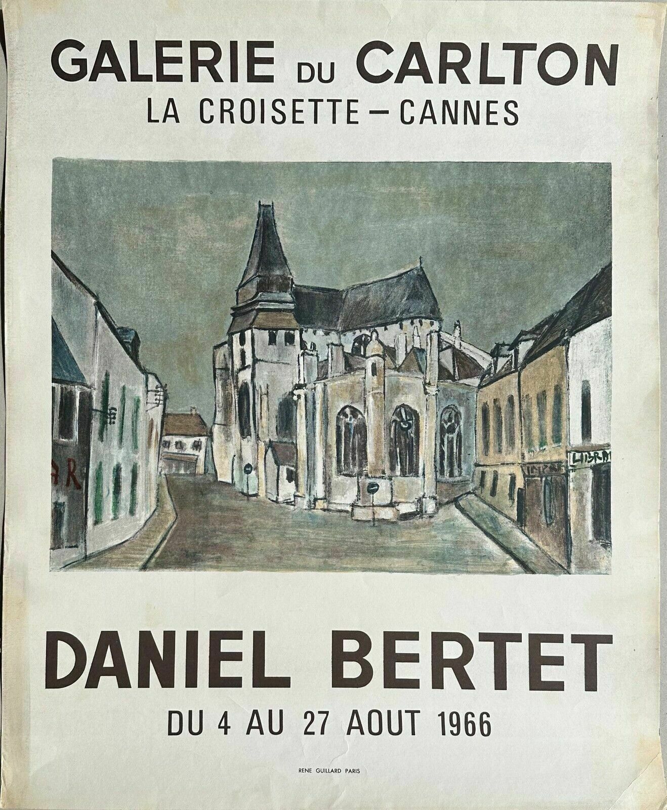 Daniel Bertet   Poster Poster In Lithograph Expo Galerie Du Carlton Cannes 66