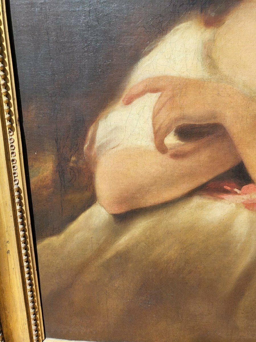 photo furniture Portrait Of Young Woman, Oil On Canvas Xixth Century