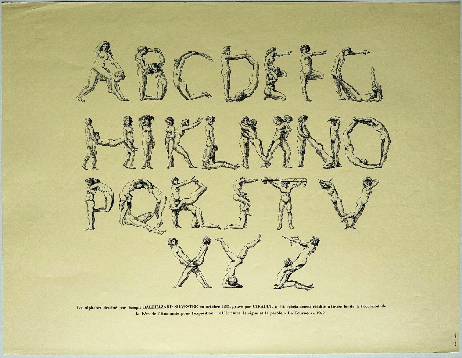 Poster Poster Alphabet Calligraphy By Joseph Balthazard Silvestre 1972