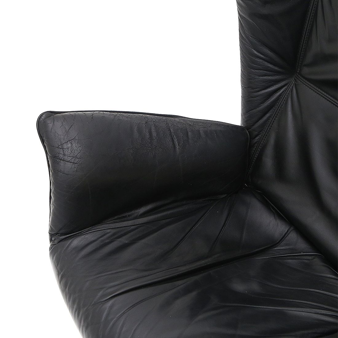 Pair Of Reclining Black Leather Armchairs, 1970s photo vintage