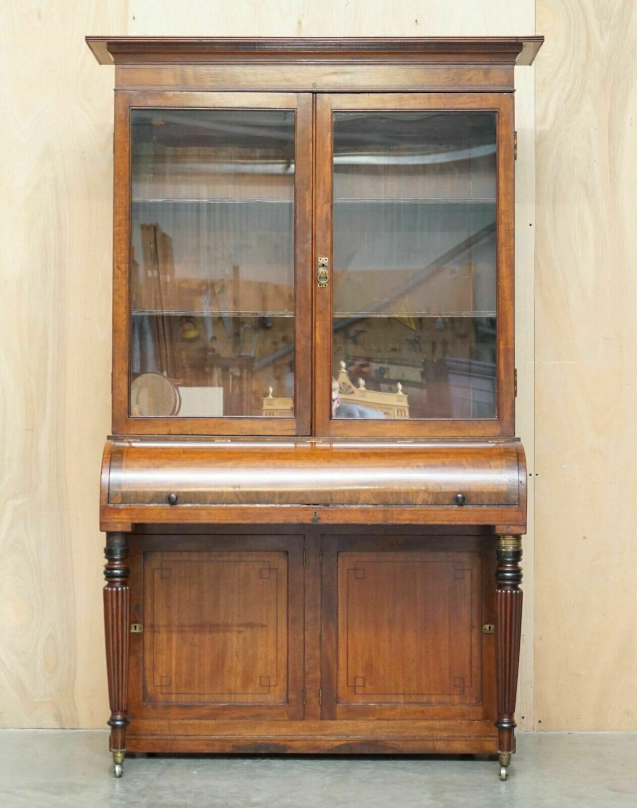 Antique Victorian 1860 Walnut Scriban Bureau Bookcase Must See Pictures photo furniture