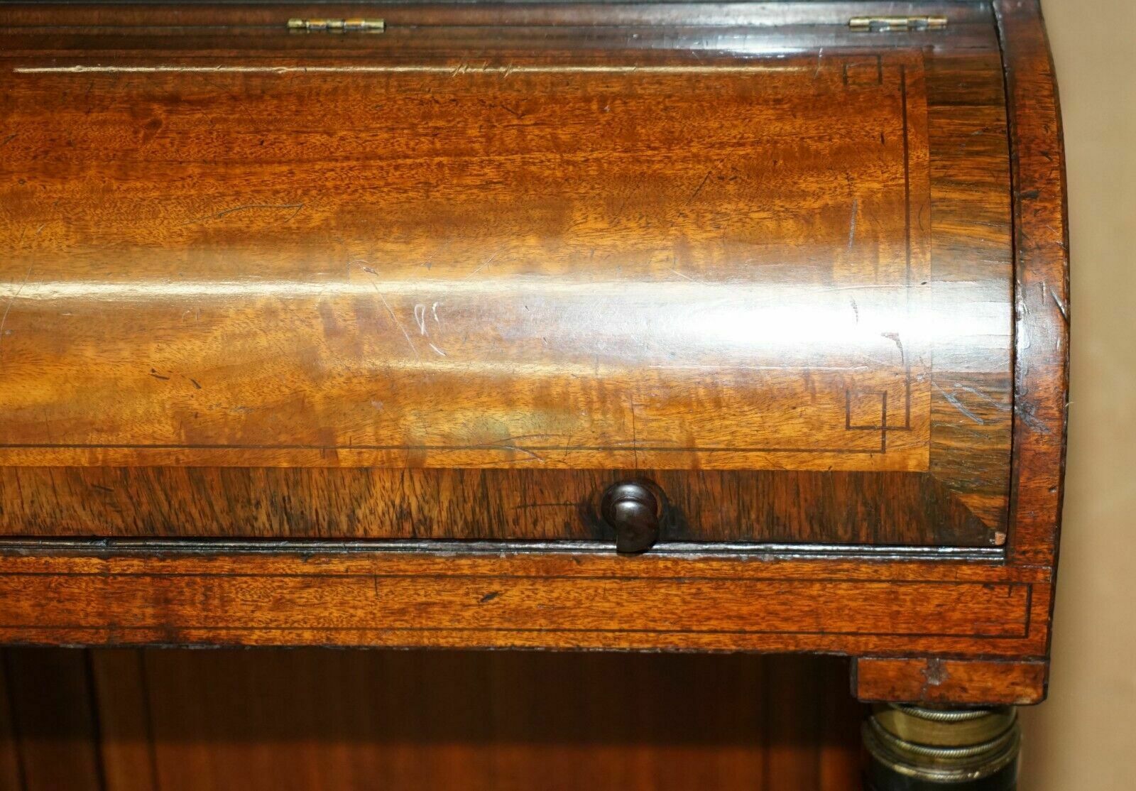 photo for sale Antique Victorian 1860 Walnut Scriban Bureau Bookcase Must See Pictures