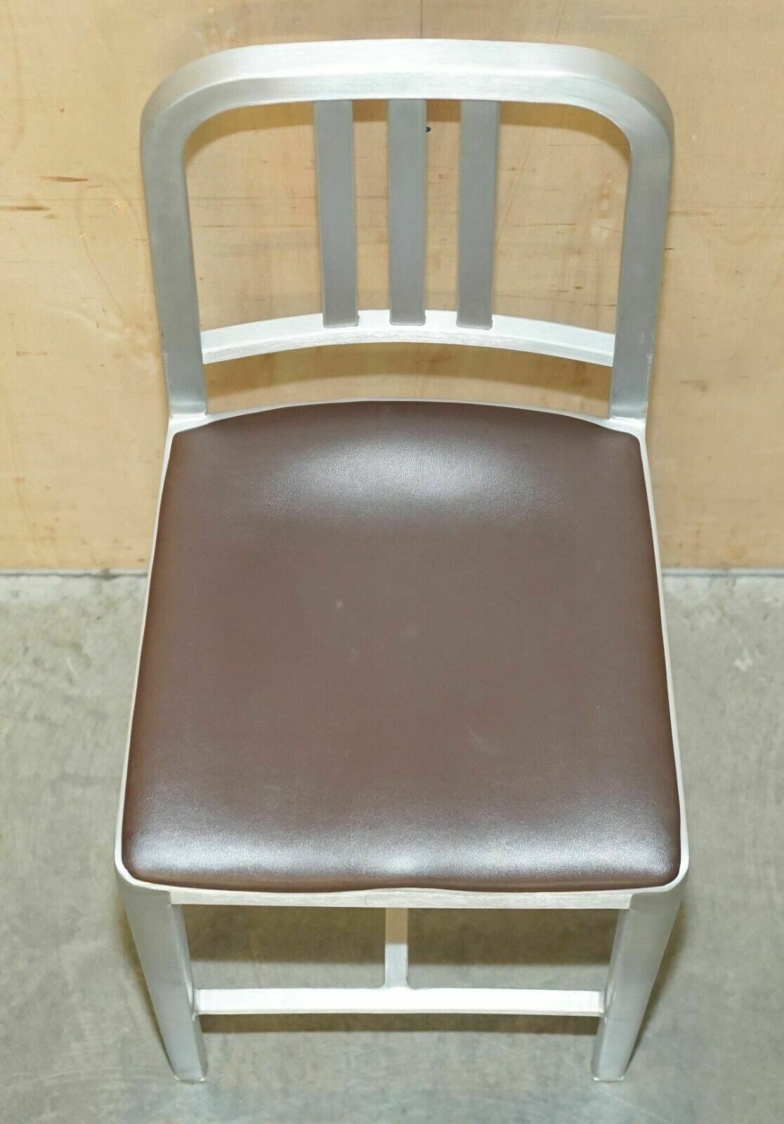photo buy Four Collectable Vintage Rrp£5600 Emeco 111 Brushed Aluminium Counter Bar Stools