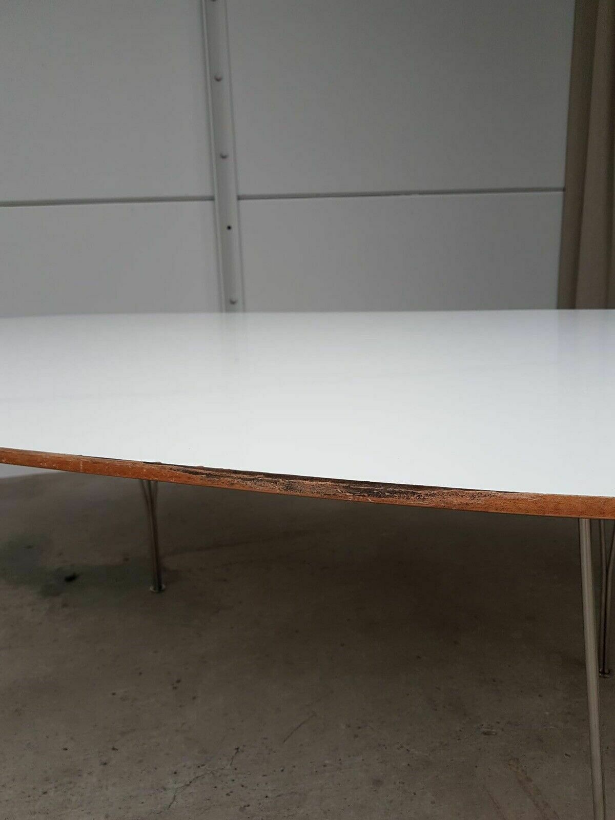 Vtg Mid Century Industrial Large Danish Scandi Modernist Dining Table Retro photo buy