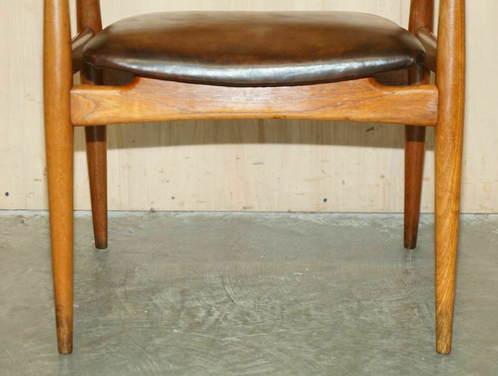 photo for sale Fully Restored & Stamped 1960's Hans J Wegner Ch 35 Brown Leather Armchair