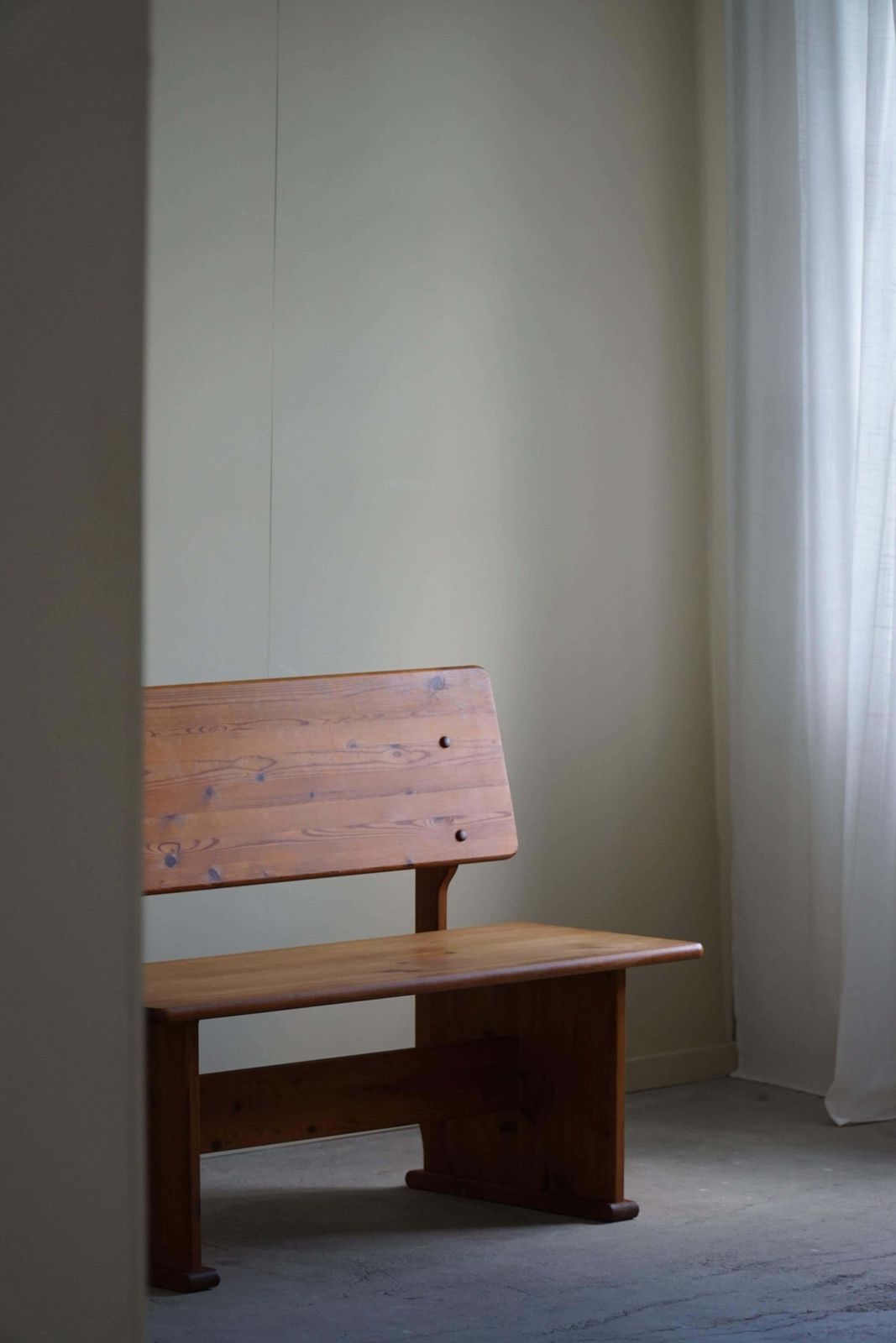 1280.0 Mid Century Modern Bench In Pine, Made By A Swedish Cabinetmaker In The 1970s photo