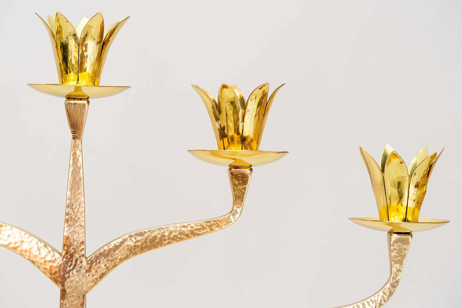 Big, Massive And Hammered Jewish Candelabra For 7 Candles photo for sale