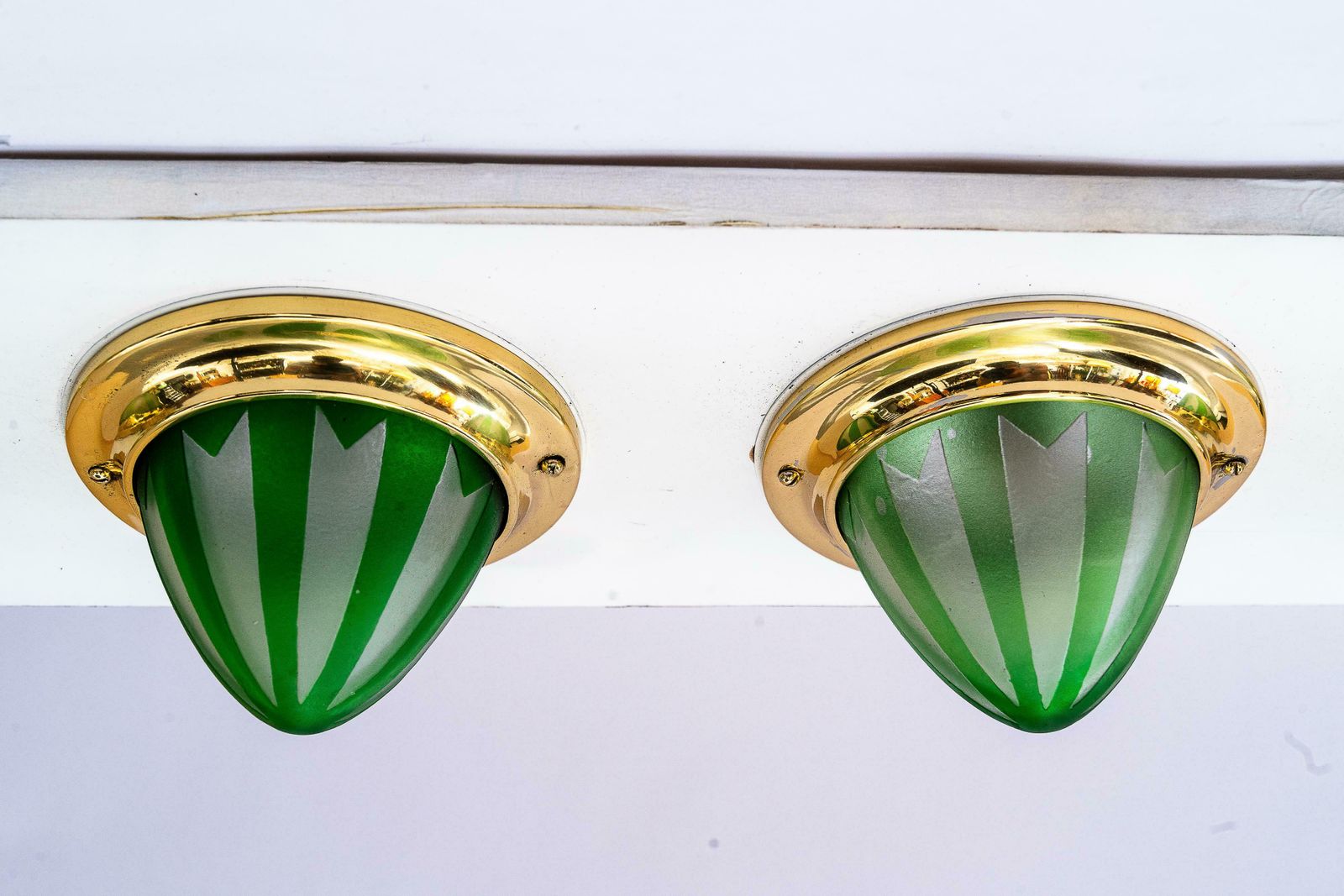 6x Art Deco Spotlights With Original Glass Shades Vienna 1920s photo buy
