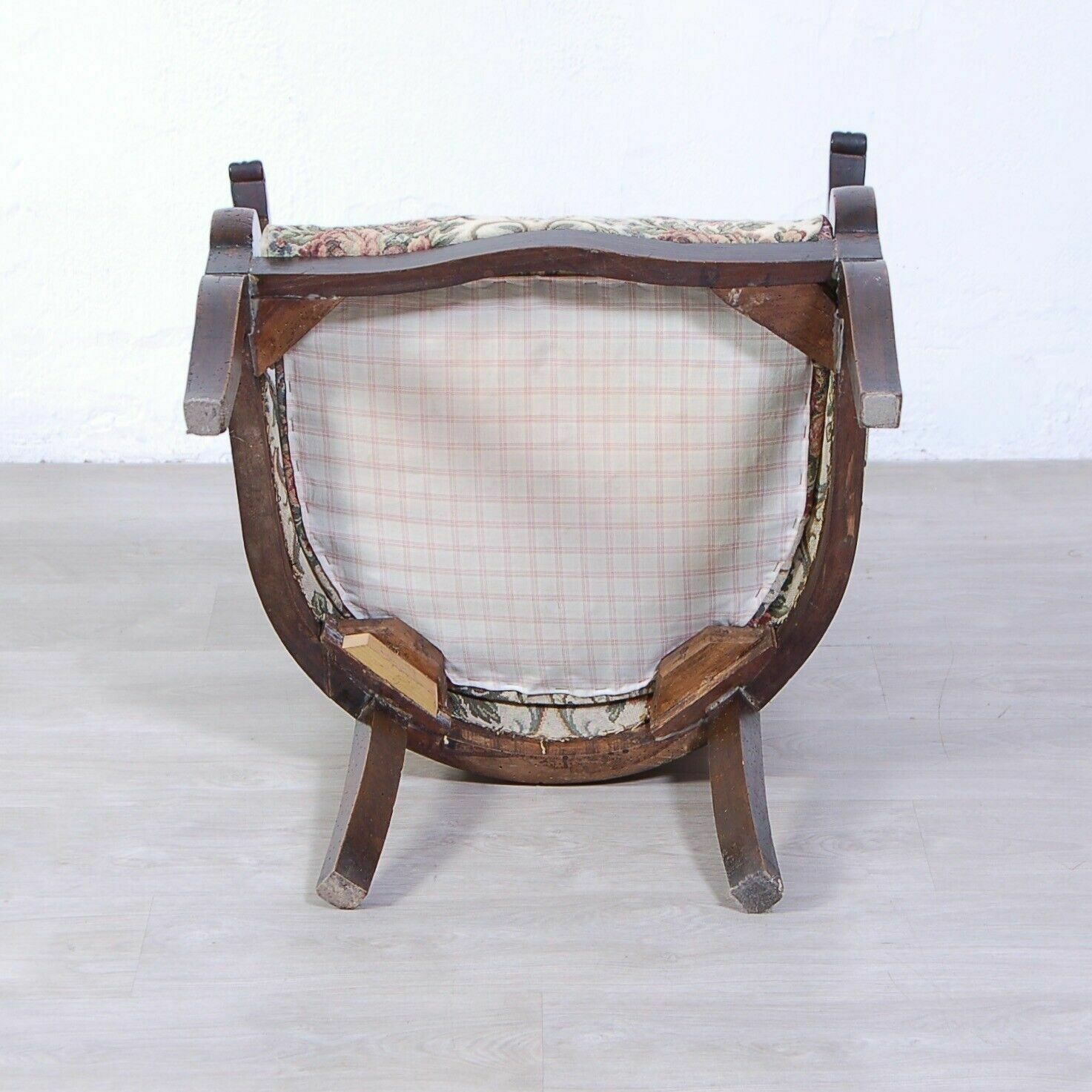 Furniture Antique Charles X Style Armchair In Walnut Wood With Armrests Antique Mid 19th Century photo