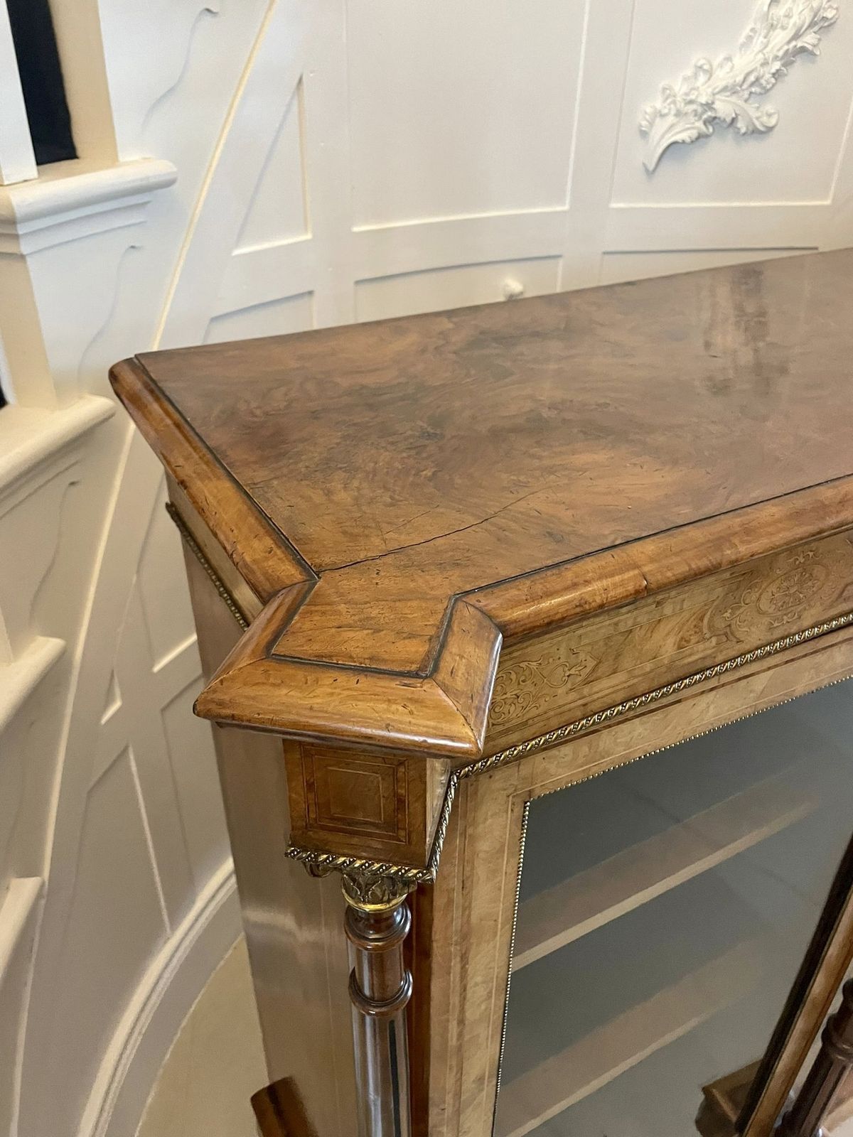 Outstanding Quality Antique 19th Century Burr Walnut Inlaid Credenza/Sideboard photo for sale
