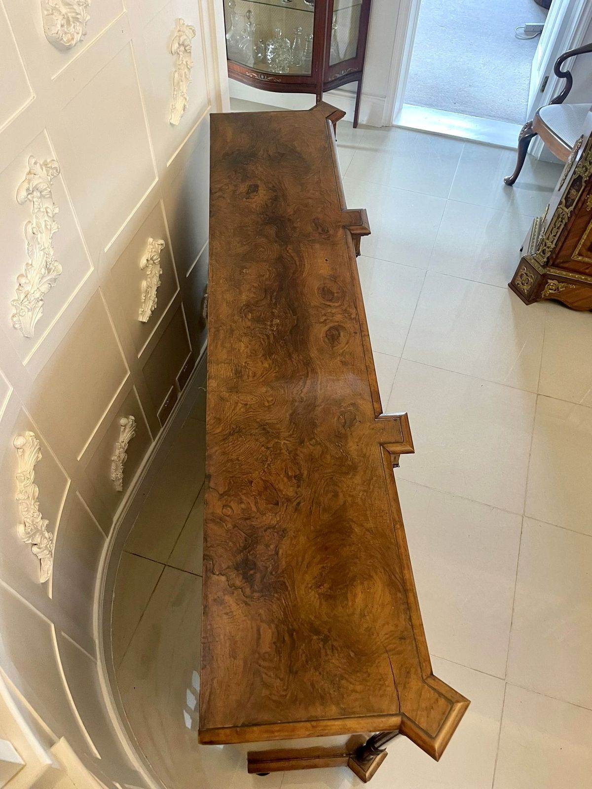 Outstanding Quality Antique 19th Century Burr Walnut Inlaid Credenza/Sideboard photo Furniture