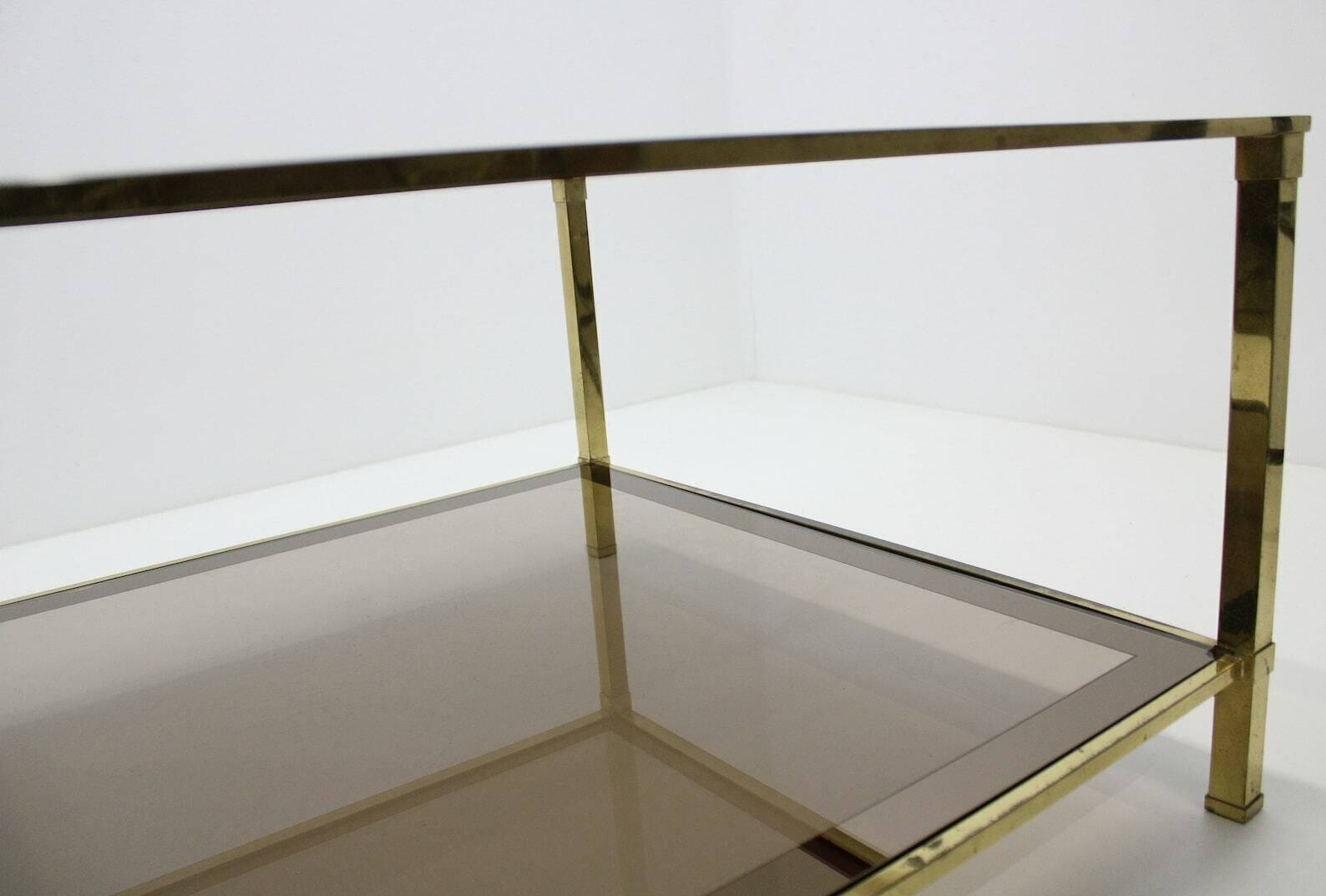 Vintage Coffee Table/Coffee Table 1970 / Table In Brass / Mid Century Table/Retro Table / Home And Decor Table / Brass And Glass Side/Brass Table photo vinterior