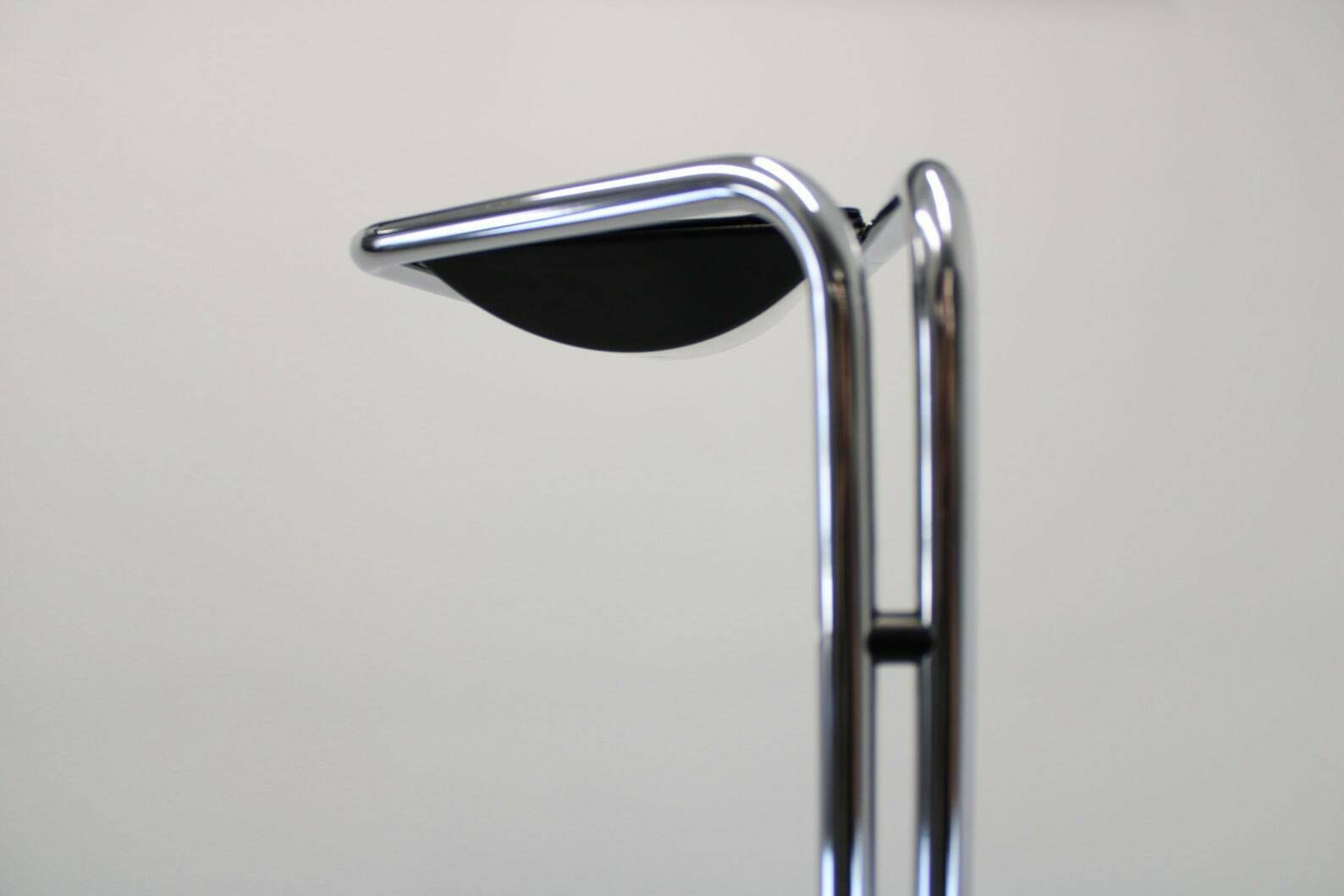 Meblo Floor Lamp By Bruno Gecchelin /Yugoslavia Meblo 1970's/Mid Century Lamp/Floor Lamp Shade/Freestanding Lamp/Chrome And Metal Lamp photo for sale