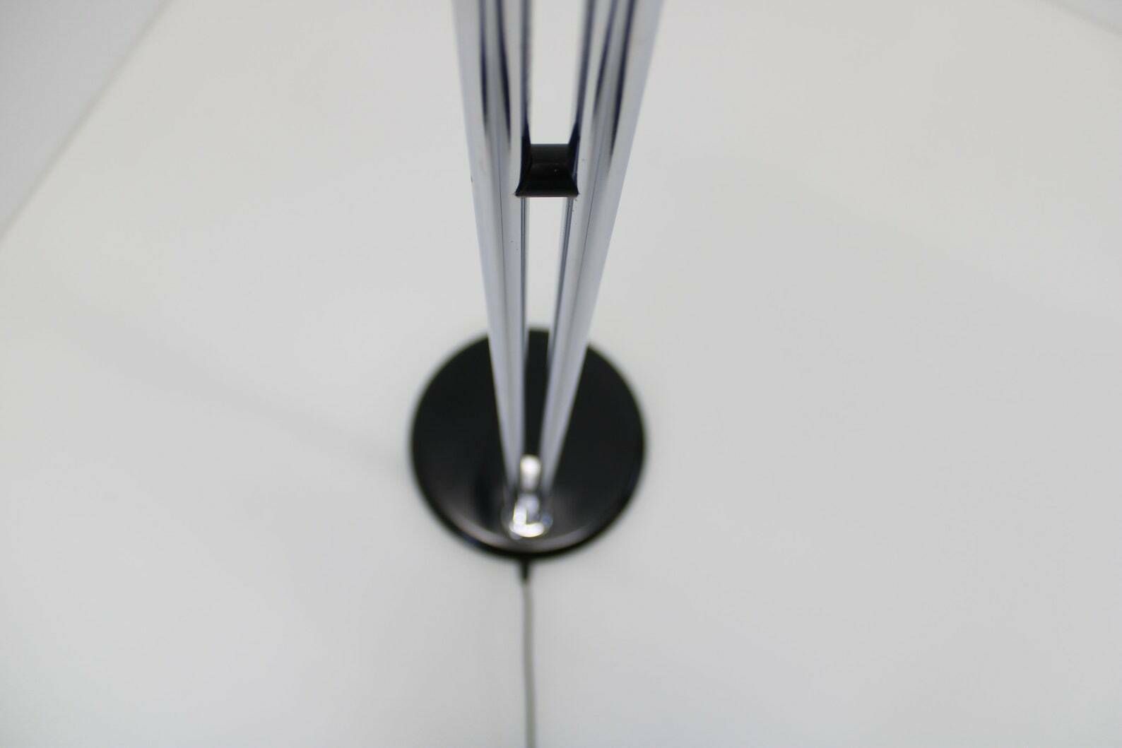 Meblo Floor Lamp By Bruno Gecchelin /Yugoslavia Meblo 1970's/Mid Century Lamp/Floor Lamp Shade/Freestanding Lamp/Chrome And Metal Lamp photo 364.0