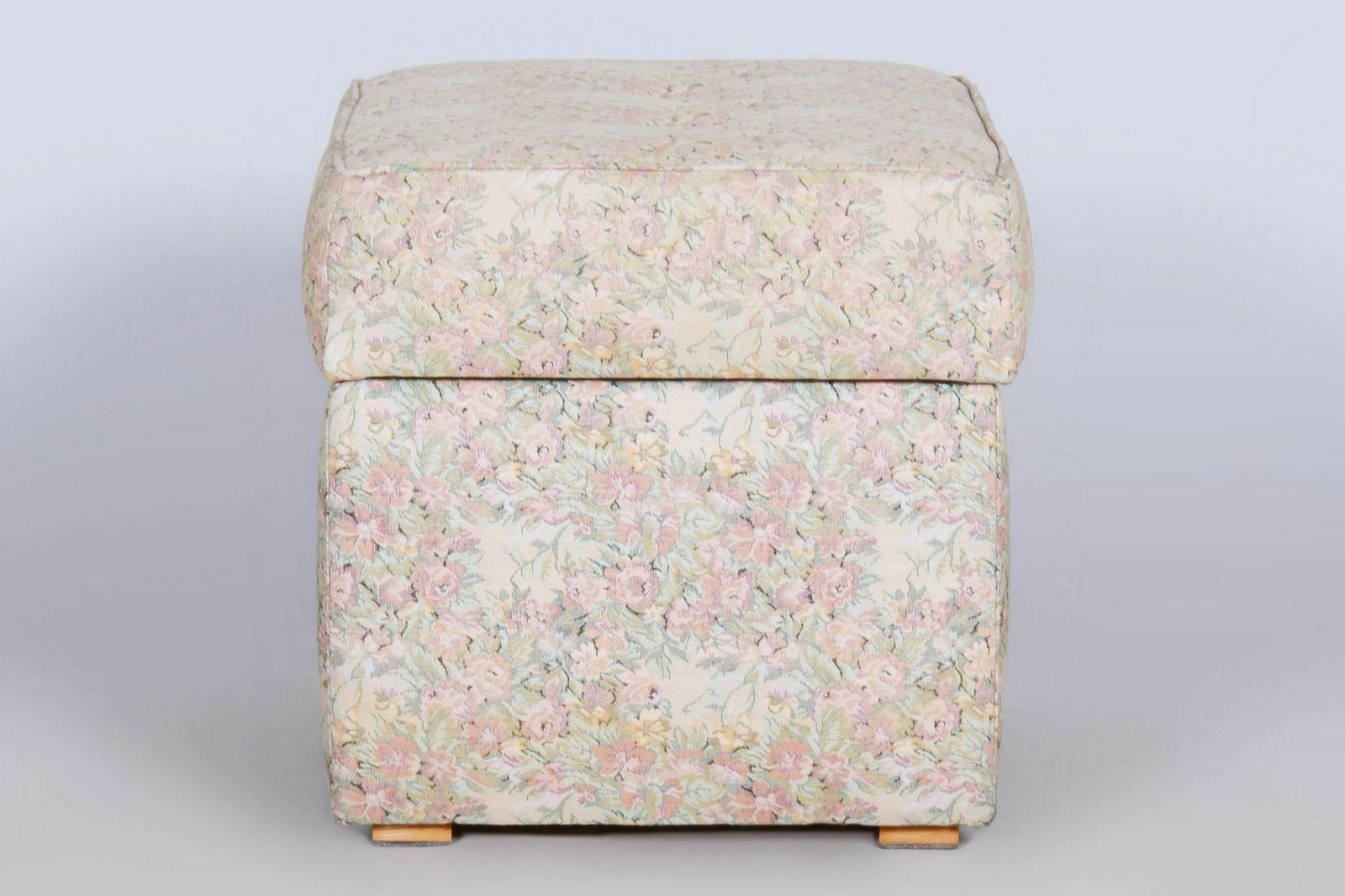 Art Deco Stool Made In Czechia, 1930s, Fully Restored, New Upholstery photo vinterior