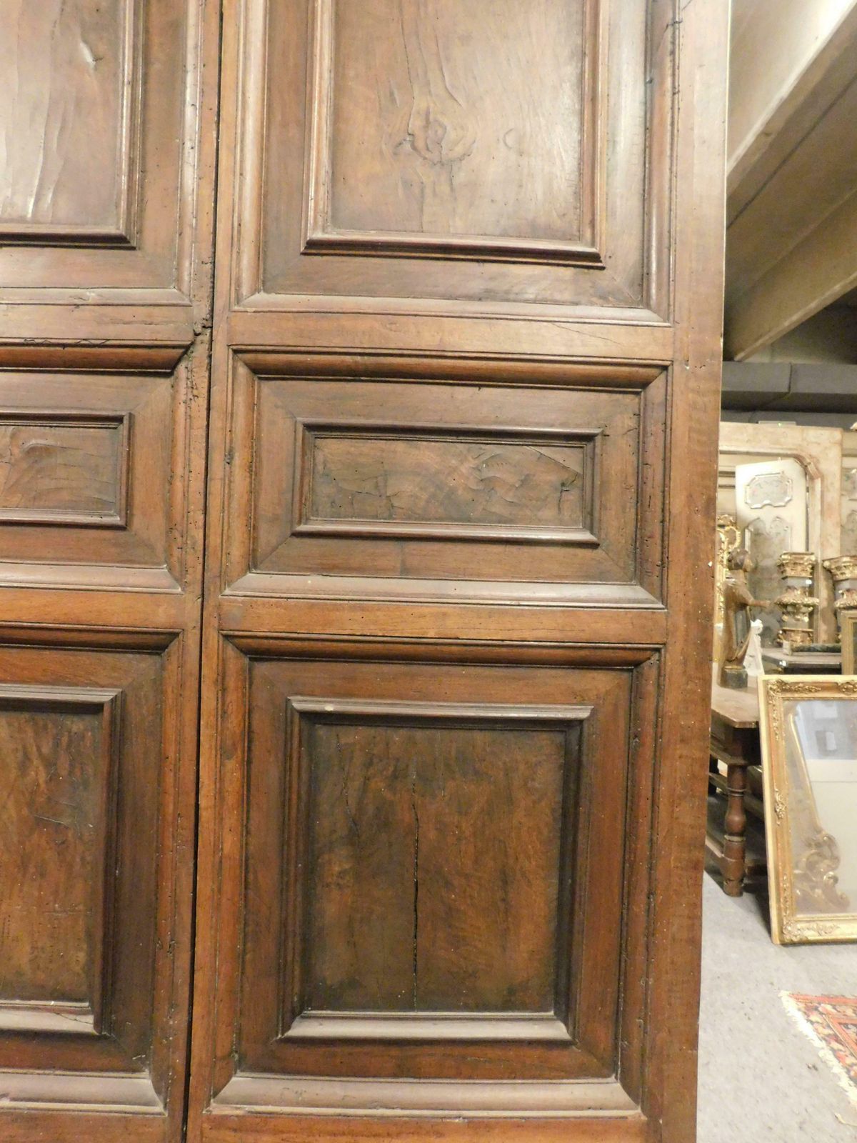 Entrance Double Doors In Carved Walnut Very Thick And Powerful Italy photo 6606.0