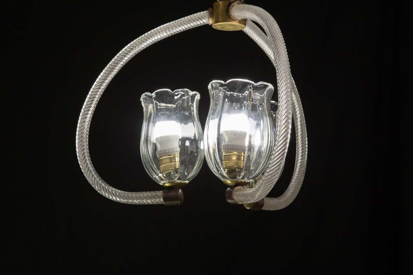 Elegant Ercole Barovier Art Deco Chandelier, 1940s photo Lighting