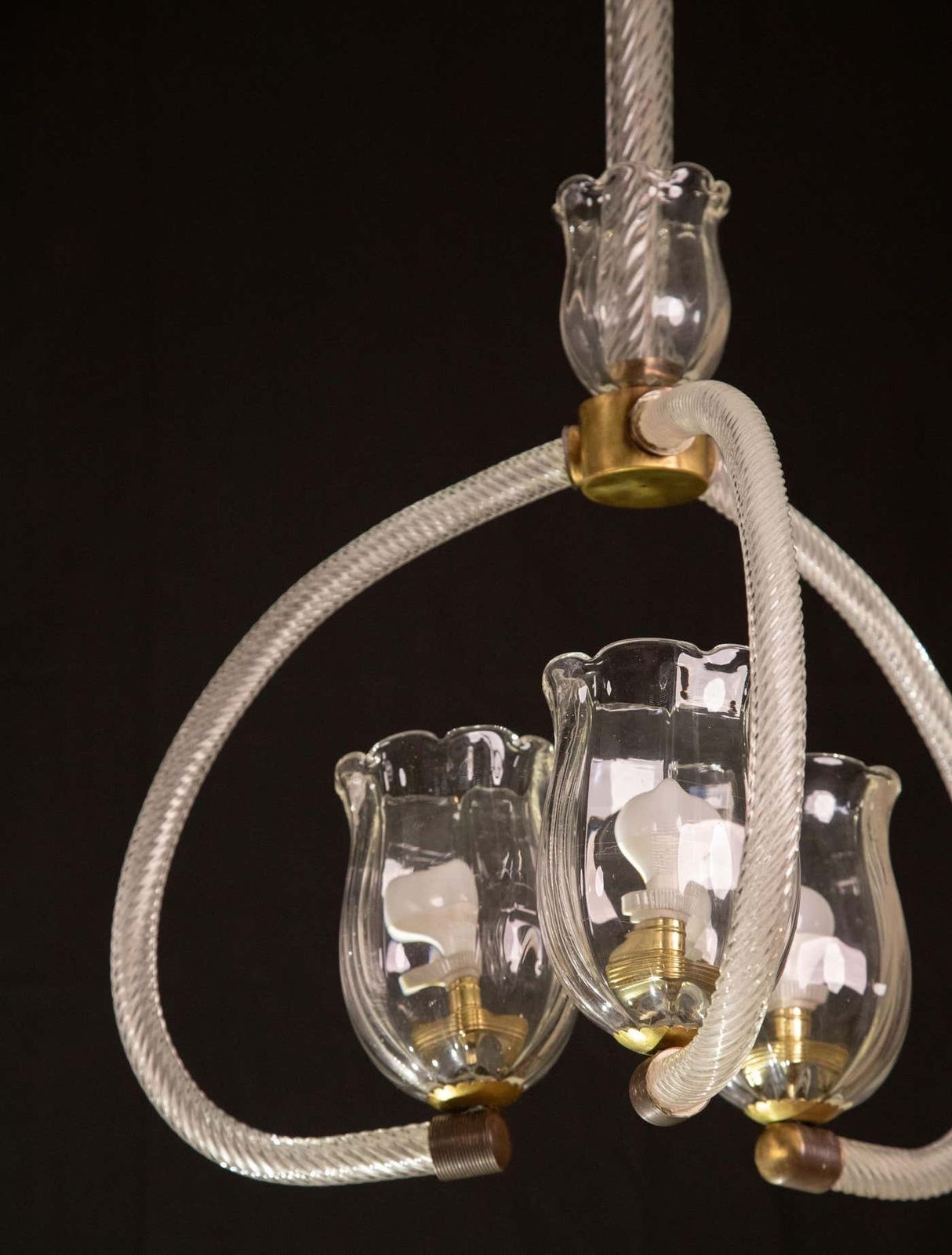 photo for sale Elegant Ercole Barovier Art Deco Chandelier, 1940s