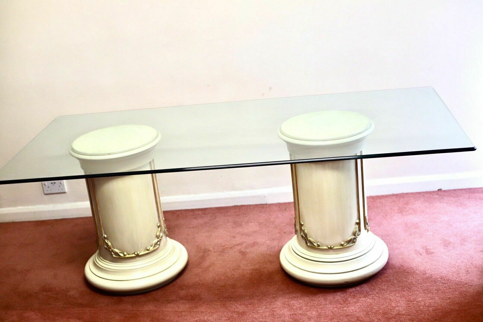 Beautiful Large French Style Glass Table photo for sale