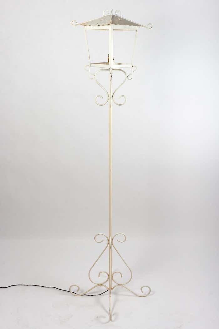 Floor Lamp In Painted Wrought Iron By Maison R.Gleizes, 1950 1960 Design photo vintage