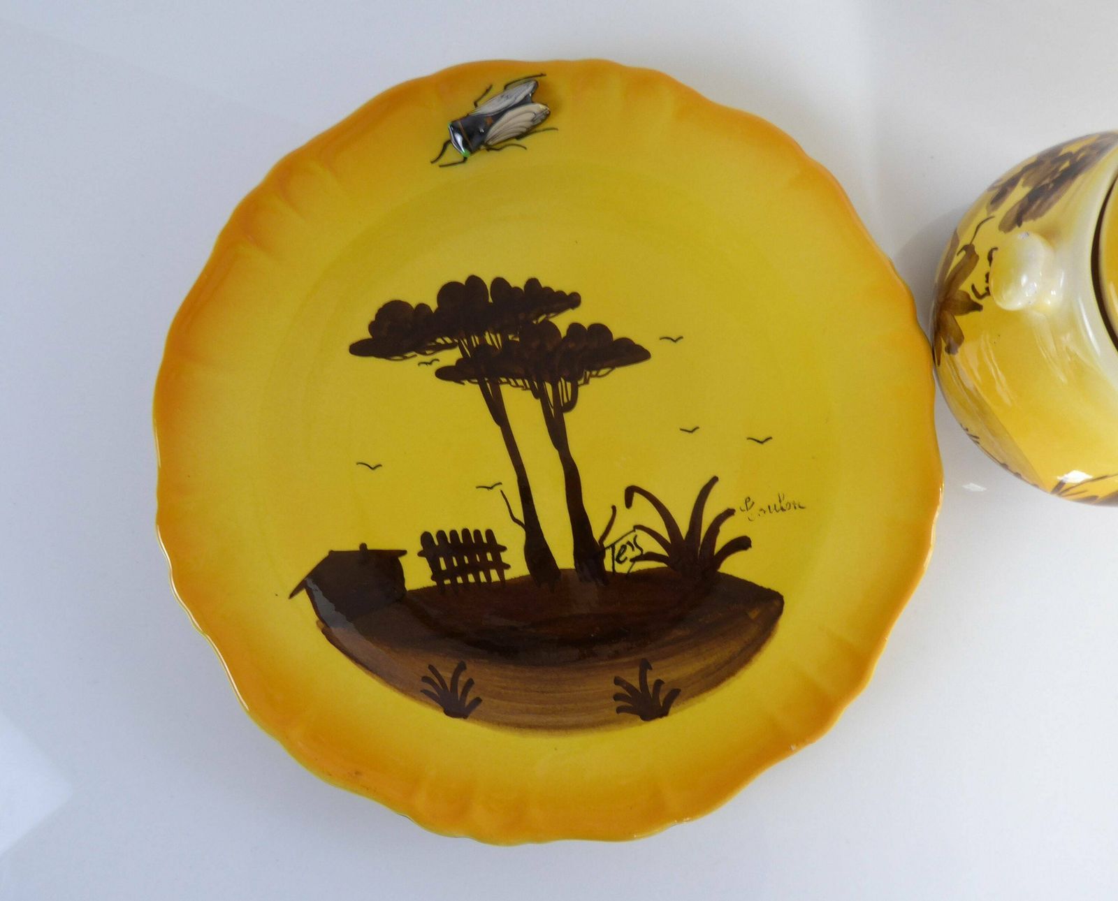 Provencal Cicada Plate   Souvenir Of Toulon   Mediterranean Decor