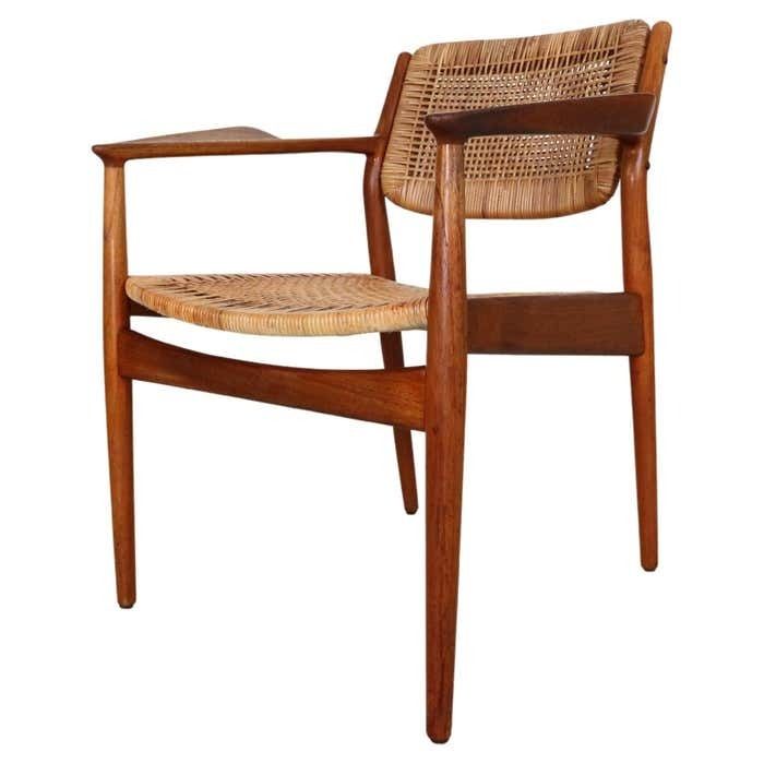 Arne Vodder Teak/Rattan Chair "Model 51" For Sibast Furniture, 1950 Denmark