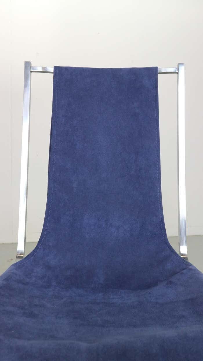 4373.0 Pierre Cardin Set Of 4 Dinning Chairs Velvet& Steel For Maison Jansen, 1970 photo
